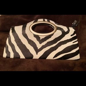 Zebra print clutch
